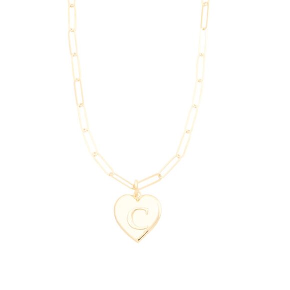 MILOR SILVER  Italy 18kt Gold Plated Sterling Silver Initial Heart Necklace - Picture 1 of 2